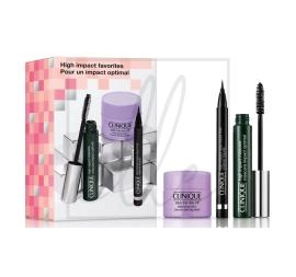 Clinique high impact mascara +eye liner +cleasing balm