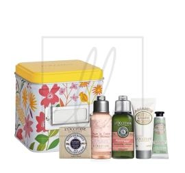 L'occitane the gourmet box (cherry blossom bath & shower gel - 75ml + almond milk - 20ml + repair shampoo - 75ml + almond hand cream - 10ml + milk extra gentle soap - 50g)